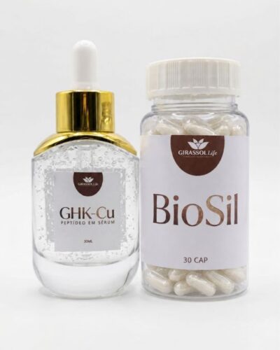 Combo BioSil® + GHK-Cu Sérum Girassol Life | Beleza de Dentro para Fora Combo BioSil® + GHK-Cu Sérum Girassol Life | Beleza de Dentro para Fora